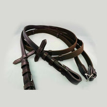 Load image into Gallery viewer, Super Grip Continental Leather Web Reins Black Brown-Full Size
