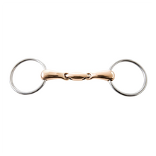 Load image into Gallery viewer, Stainless Steel Copper Mouth Oval Link Loose Ring Snaffle Bit
