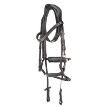 Load image into Gallery viewer, Italian Leather Bridle Anatomical Noseband Free Reins
