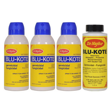 Load image into Gallery viewer, Dr. Naylor Blu-Kote Aerosol (128 Gram) - 3 + Dauber (4 oz.) - 1 - Fast Drying Antiseptic Wound Dressing Pack of 4