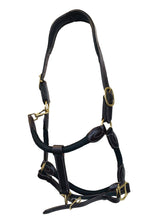 Load image into Gallery viewer, PREMIUM LEATHER, ROPE HALTER BLACK BROWN COB FULL-4125
