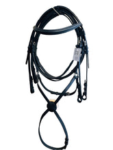 Load image into Gallery viewer, Grackle Noseband Bridle With Reins Premium Leather -951-P
