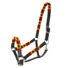 Load image into Gallery viewer, Fancy Stitched Leather Halter for Horses – Adjustable, Soft &amp; Durable with Brass Hardware
