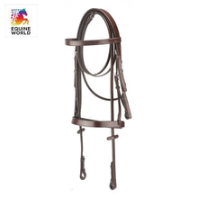 Load image into Gallery viewer, Equestrian Horses Flat Hunt Bridle With Reins in Premium Leather
