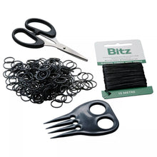 Load image into Gallery viewer, Bitz Plaiting Kit – Plaiting Bands – Scissors – Needles – Cotton – Plaiting Aid
